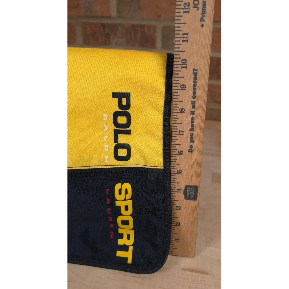 Polo Sport Ralph Lauren Blue Yellow Colorblock Messenger Bag Crossbody 12 Inch